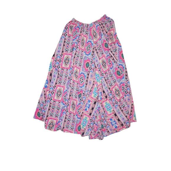 Manoukian New York Colorful Boho Patchwork Skirt – Size L – Elastic Waist – Vint - Picture 5 of 6